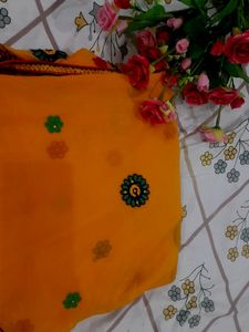 Mustard chiffon Saree