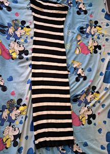 Stylish Black &amp; White Striped Bodycon Dress