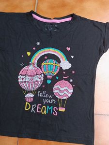 pure cotton black top for 5-6 years old
