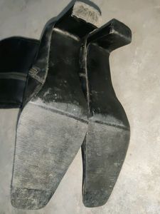 Elegant Pure Leather Beautiful Black Long Shoes