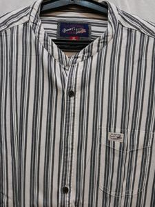 Mens Shirt White &amp; Grey