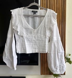 Primark White Ruffle Top