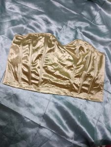 Gold Satin Shein Corset Top
