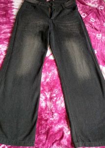 Wide Leg Black Wash Jeans