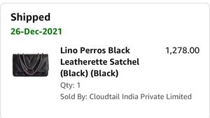 Lino perros Black leather satchel Bag