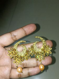 Elegant Pink &amp; Gold Drop Earrings