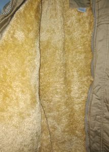 Men Khakhi Colour Warm Jacket With Inside Fur