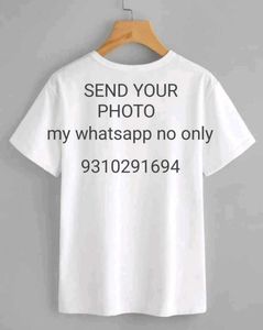 Mans Stylish White Printed Polyester T Shirt