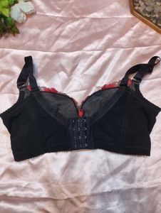 Elegant Black &amp; Red Embroidered Bra💥