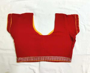 Red Sequined Embroidered Blouse