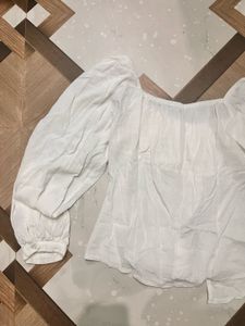 White Puff Sleeve Top