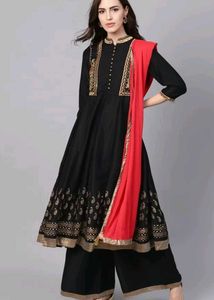Rain & Rainbow Women Black Kurta Set