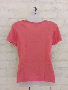 Coral Print Knit Top