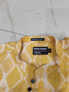 Yellow Patterned Kurta