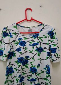 Floral Print White Top