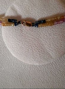 Gemstone Necklace Genuine Real Gems+gold