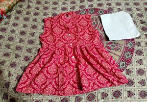 Pink Damask Print Sleeveless Top