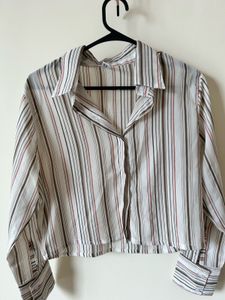 Striped Button-Down Top