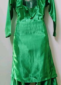 Green Satin Suit Salwar