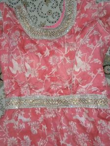 Elegant Pink Floral Anarkali