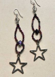 y2k beaded star earrings
