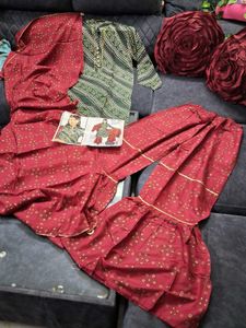 Green Bandhani Kurta Set L Size