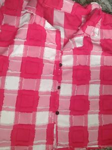 Red &amp; White Plaid Crop Top