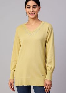 Gia Curves Shimmer Knit Top | Size S