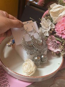 Silver Jhumka Earrings
