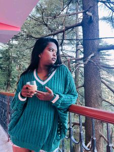 Cozy Green V-Neck Knit Sweater