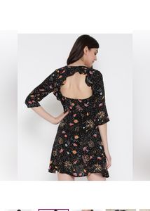 ONLY Women Black Printed A-LineNWTDress