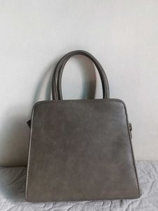 Chanel Style Gray Top Handle Bag