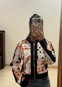 Funky Patterned Bomber Jacket
