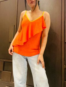 Orange Frill Designer Top