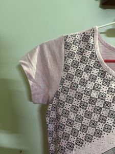 Cute Pink Patterned Long Top