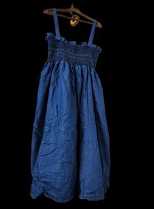 Denim Sleveless Elastic Gown