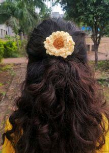 Crochet Flower Hair Clip