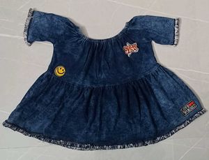 Off-Shoulder Denim Top For Girls