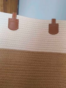 Two-Tone Woven Tote Bag