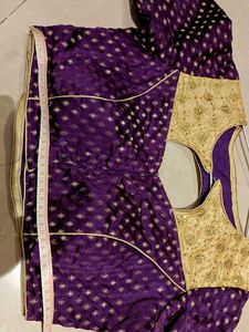 Embroidered Purple stiched padded blouse