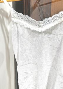 Coquette White Lace Trimmed Spaghetti Top