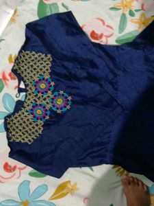 Elegant Blue Embroidered Dress
