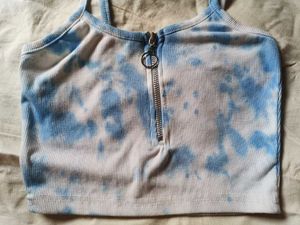 Tie-Dye Zip Crop Top