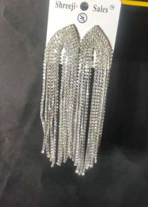 Sparkling Rhinestone Tassel Earrings