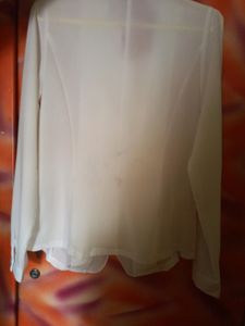 White Full Sleev Shirt Top