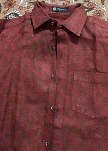 Vintage Maroon Button-Down Shirt