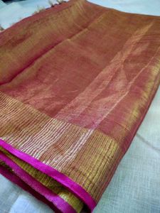 Tissue Linen Saree with blouse