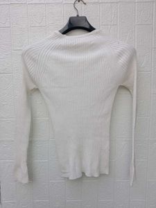 New With tag MNG Ribbed V-Neck Long Sleeve Top