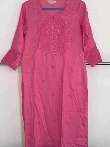 PRICE DROP OFFER👈↘️ FASHOR Pink Embroidered Kurti