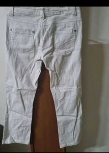 White Straight Fit Jeans